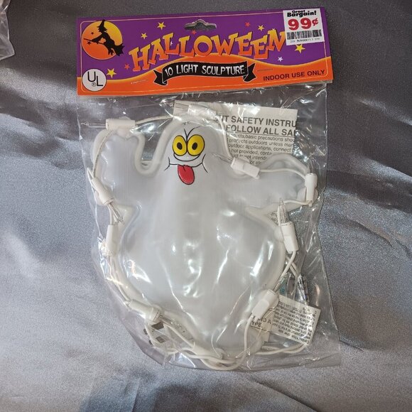 VTG Halloween Lot Light-up Sculpture Set of 3 Bat Ghost Indoor String Lights 90s - Picture 5 of 9